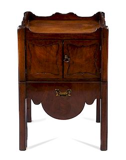 A George III Mahogany Commode Cabinet Height 29 3/4 x width 20 3/4 x depth 16 3/4 inches.
