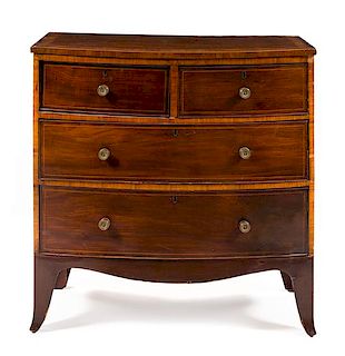 A George III Style Mahogany Chest of Drawers Height 35 x width 35 x depth 18 inches.