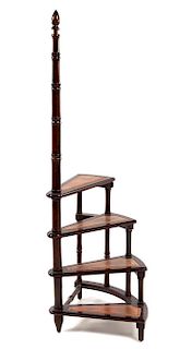 A Set of Regency Style Mahogany Library Steps Height overall 60 inches.