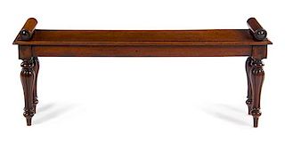 * A William IV Mahogany Bench Height 20 x width 47 x depth 10 1/2 inches.