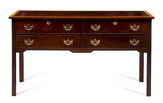 A Georgian Style Mahogany Sideboard Height 33 x width 60 x depth 15 3/4 inches.
