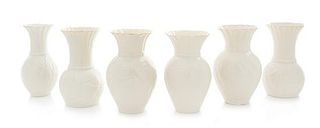 * Six Belleek Vases Height of tallest 5 1/4 inches.