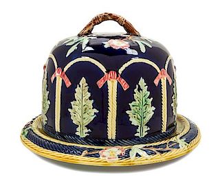 * A Majolica Cheese Dome Height 9 inches.