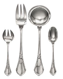 A Group of French Silver Flatware Articles, Tetard Freres, Retailed by Cartier, Paris, 20th Century, comprising: 7 pastry forks