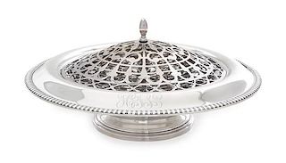 An American Silver Centerpiece Bowl, Gorham Mfg. Co., Providence, RI, having a gadroon rim, the border with an engraved script m