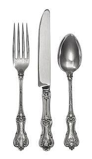 An American Silver Flatware Service, Frank W. Smith, Gardener, MA, Federal Cotillion pattern, the handles with the engraved scri