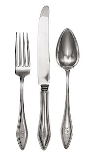 * An American Silver Flatware Service, Towle Silversmiths, Newburyport, MA, Mary Chilton pattern, each with an engraved S monogr
