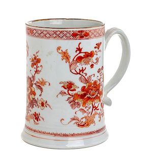 A Chinese Export Porcelain Mug Height 6 inches.