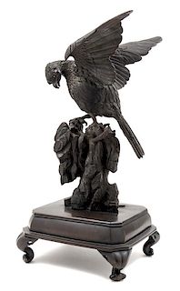 * A Japanese Bronze Model of an Eagle Height 22 3/4 inches.