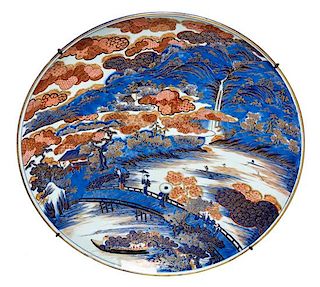 A Japanese Imari Porcelain Charger Diameter 25 1/4 inches.