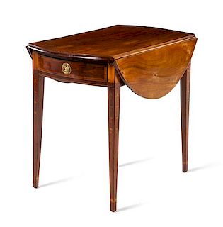A Federal Mahogany Pembroke Table Height 28 x width 37 x depth 31 inches.