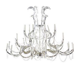 A Thirty-Seven Light Cased Glass Chandelier Diameter overall 48 inches.