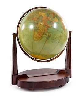 An American 32-Inch Library Globe Height 50 x diameter of globe 32 inches.