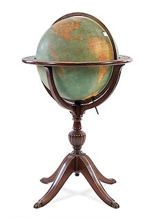 An American 18-Inch Floor Globe Height 40 1/2 x diameter of globe 18 inches.