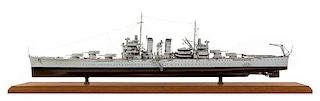 * A Ship Model of the "USS Brooklyn" Height 12 x length of base 42 inches.
