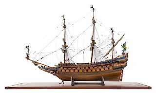 * A Model of the "Vasa" Height 31 x length of base 37 3/4 inches.