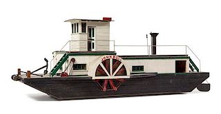 * A Model of the "John Bull" River Boat Height of model 18 x length 47 inches.