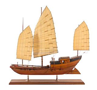 * A Model of a Chinese River Junk Height 29 x length of base 28 inches.