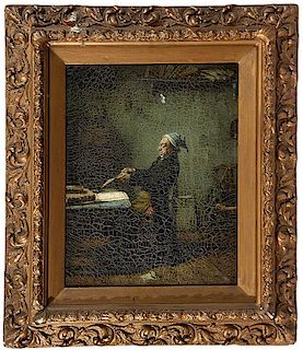 OIL ON CANVAS OF A SCRIBE
