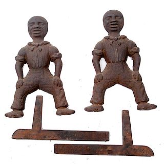 AFRICAN AMERICAN CAST IRON ANDIRONS