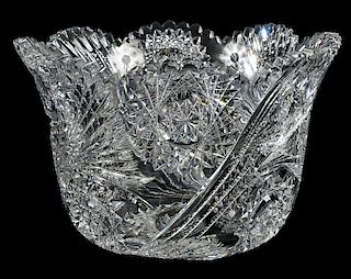 J. Hoare Brilliant Period Cut Glass Punch Bowl