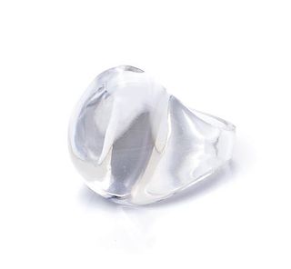 A Colorless Molded Glass Unie Ring, Rene Lalique, Circa 1931,