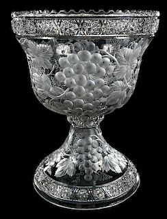 Tuthill Brilliant Period Cut Glass Punch Bowl