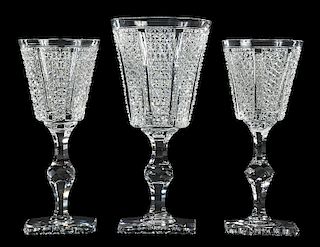 Three Hawkes Cut Glass Goblets