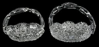 Two Brilliant Period Cut Glass Baskets