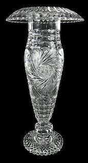 Brilliant Period Cut Glass Mushroom Vase
