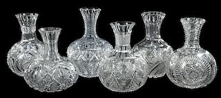 Six Brilliant Period Cut Glass Carafes