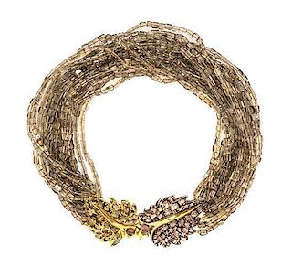 A Multistrand Smoky Quartz and Colored Diamond Necklace, Marilyn Cooperman,