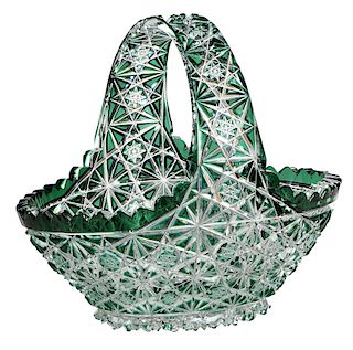 Brilliant Period Cut Glass Basket