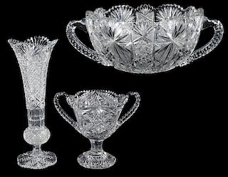 Brilliant Period Cut Glass Items with Damage