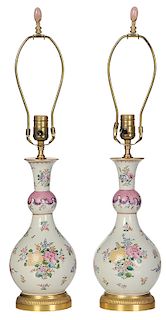 Pair of French Hand Painted Porcelain Vases