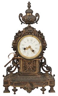 Louis XVI Style Bronze Mantle Clock