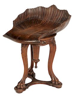 Venetian Baroque-Style Carved Walnut Harp Chair