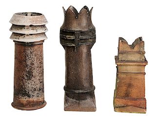 Three Vintage Stoneware Chimney Pieces