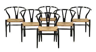 Set of six Hans Wegner "Wishbone" Dining Chairs