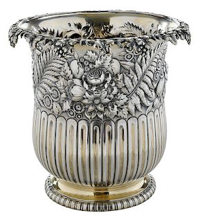 Tiffany Gilt Sterling Repousse Wine Cooler