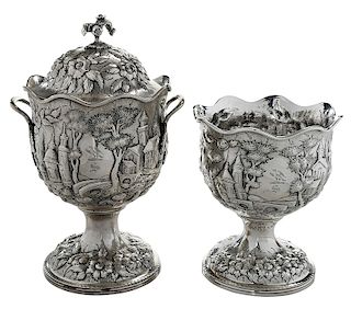 Warner Coin Silver Repousse Waste and Sugar