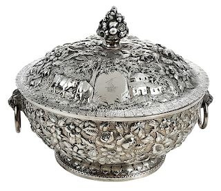 Warner Coin Silver Repousse Covered Entree