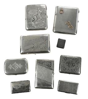 Nine Russian Silver Cases