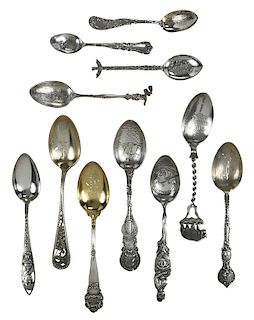 31 Sterling Souvenir Spoons