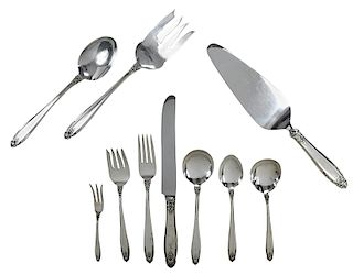 Prelude Sterling Flatware, 66 pieces