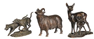 Three Animal Sculptures