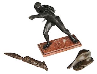 Three Bronze Sculptural Pieces