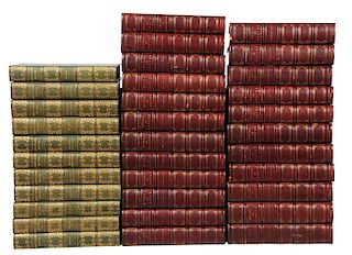 Two Leather-Bound Sets of Longfellow and Cooper