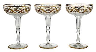 12 Gilt and Enamel Decorated Champagne Coupes