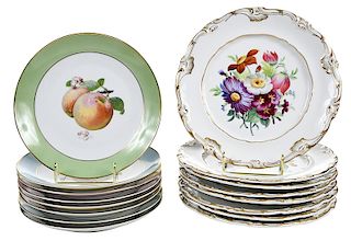 16 Hand Painted Fruit/Floral Decorated Plates
